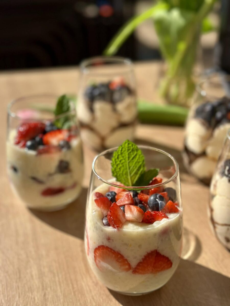 Gyümölcsös tápióka puding